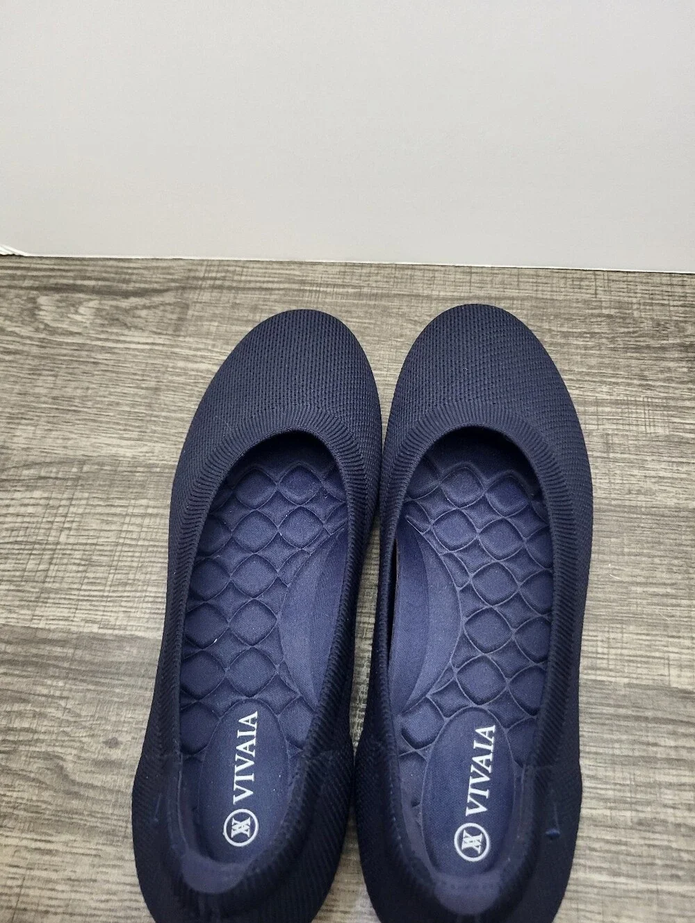 Vivaia Claire Round Toe Flats Shoes Slip-On Navy Blue Womens Size Us 7.5 Eu 38.5